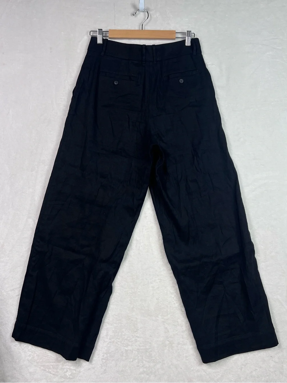 Everlane The Wide-Leg Pant Stretch Linen Black Size 8 NWOT European Flax